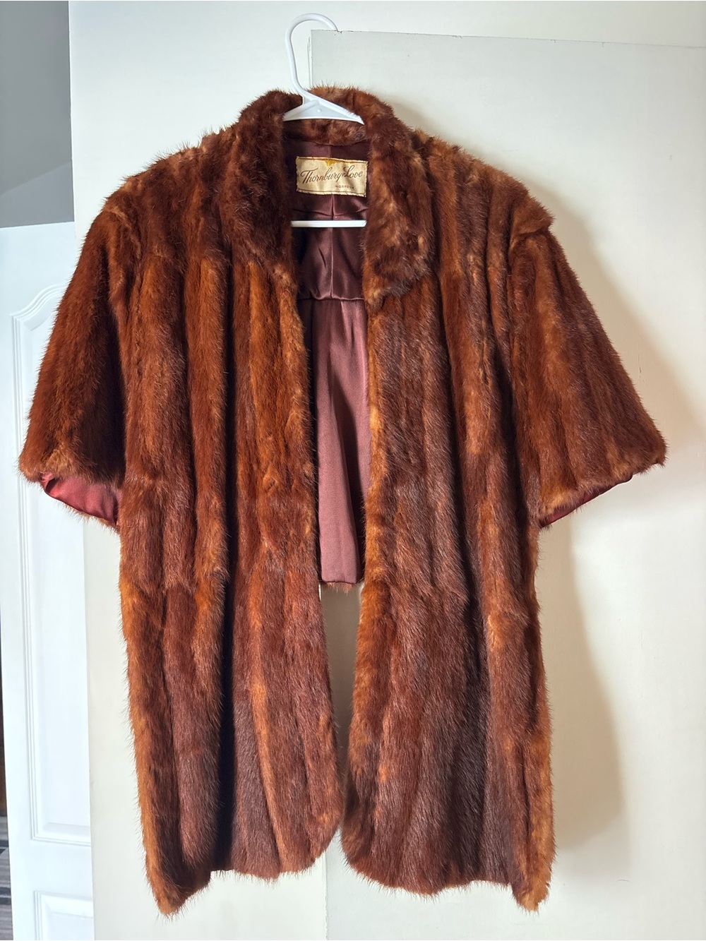 Vintage Real Fur Formal Shaw Cover with Collar and Sleeve - Gorgeous!